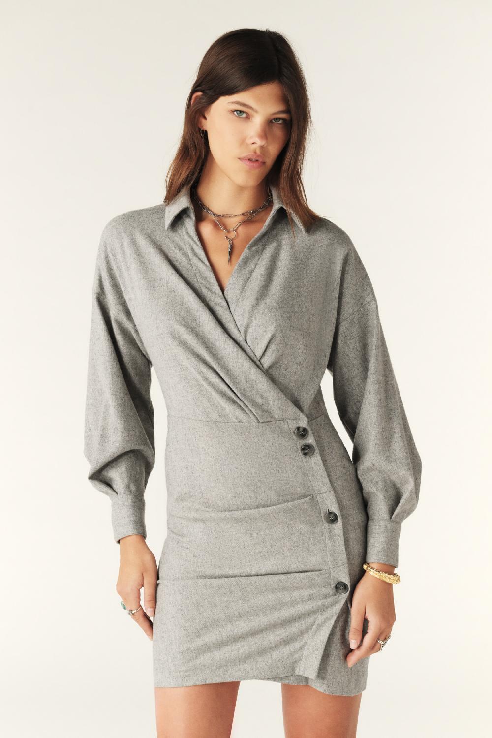 Ba&sh Robe Courte Fastway Gris