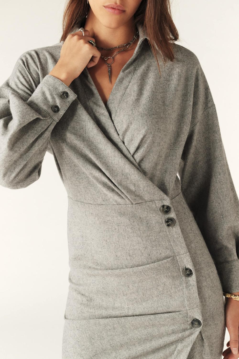 Ba&sh Robe Courte Fastway Gris