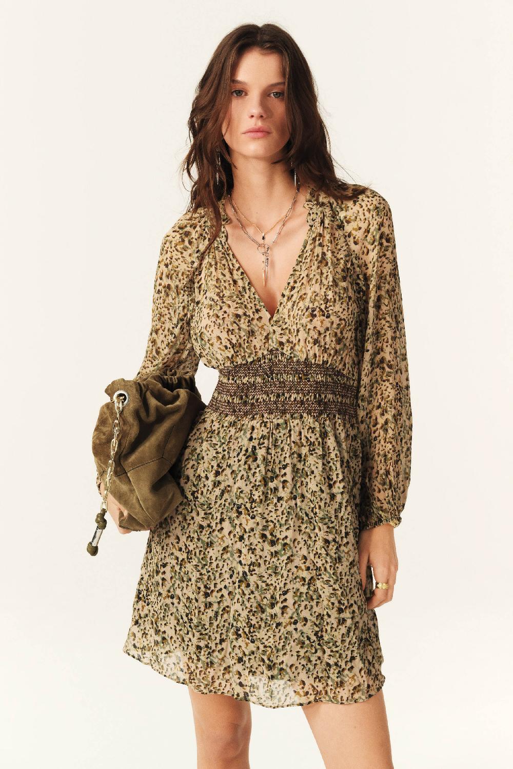 ba&sh Robe Courte Fluide Camelia Blanc Ecru