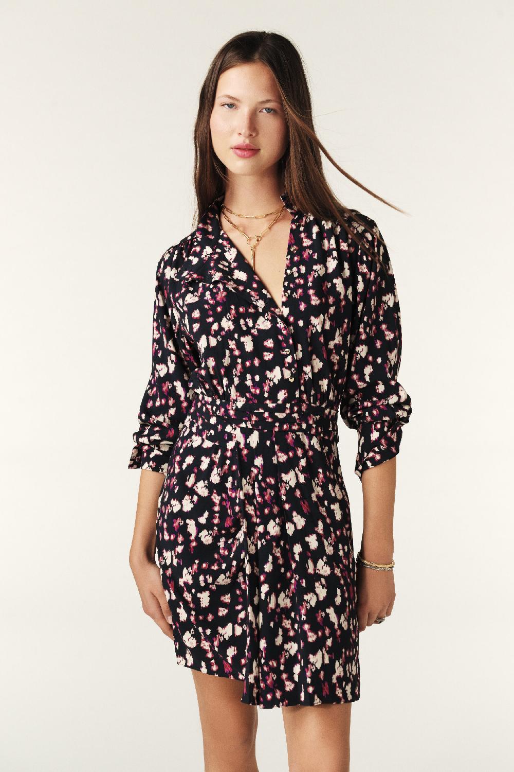 Ba&sh Robe Courte Fluide Molly Rouge