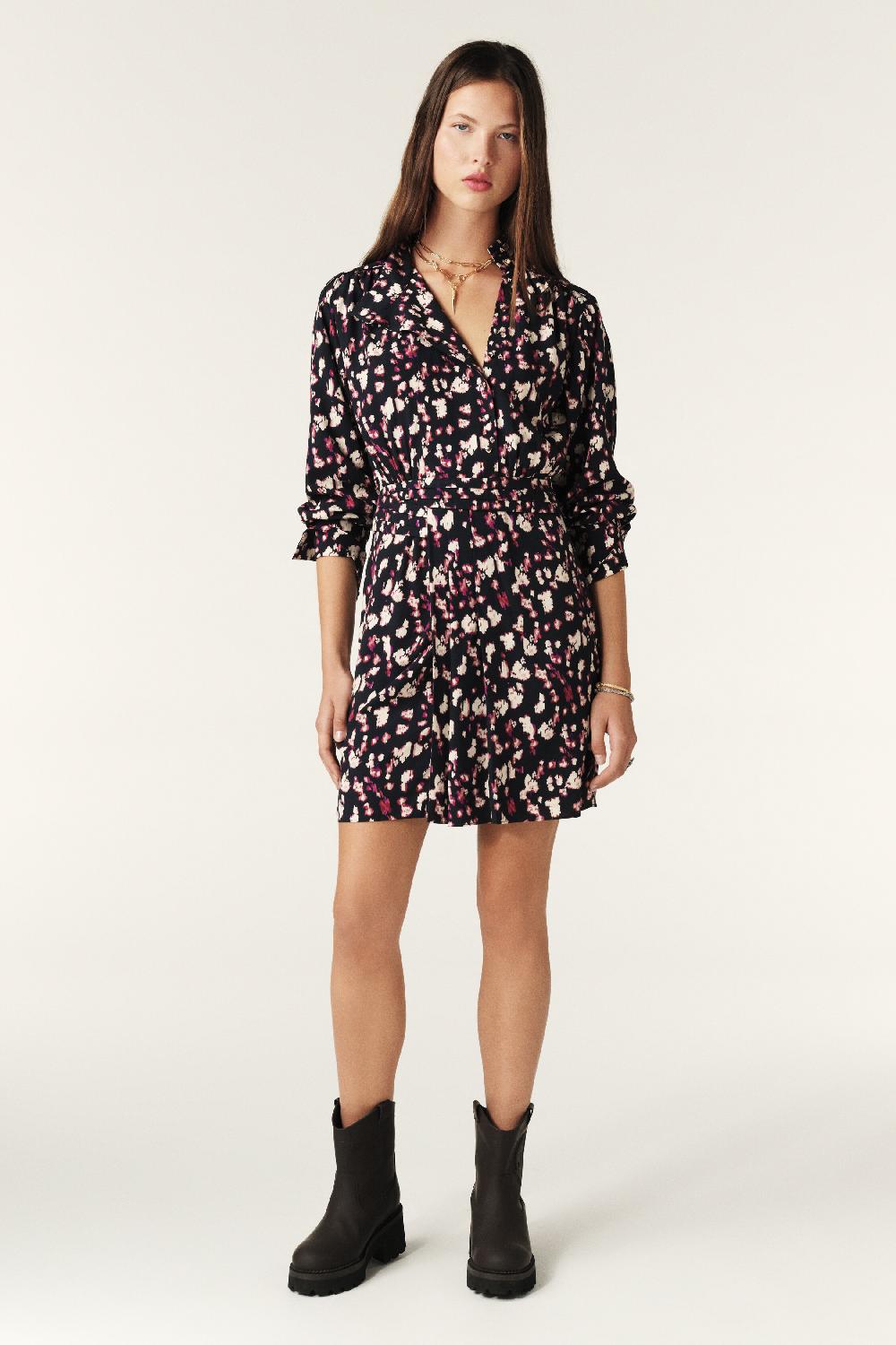 ba&sh Robe Courte Fluide Molly Rouge