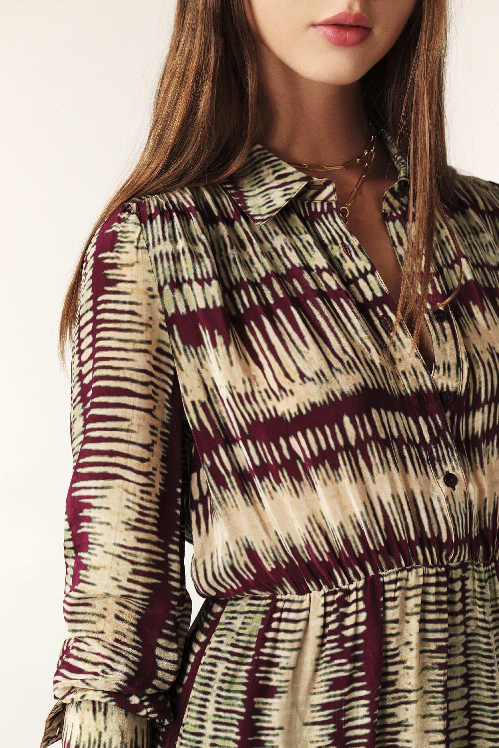 Ba&sh Robe Courte ImpriméE Apoldie Rouge