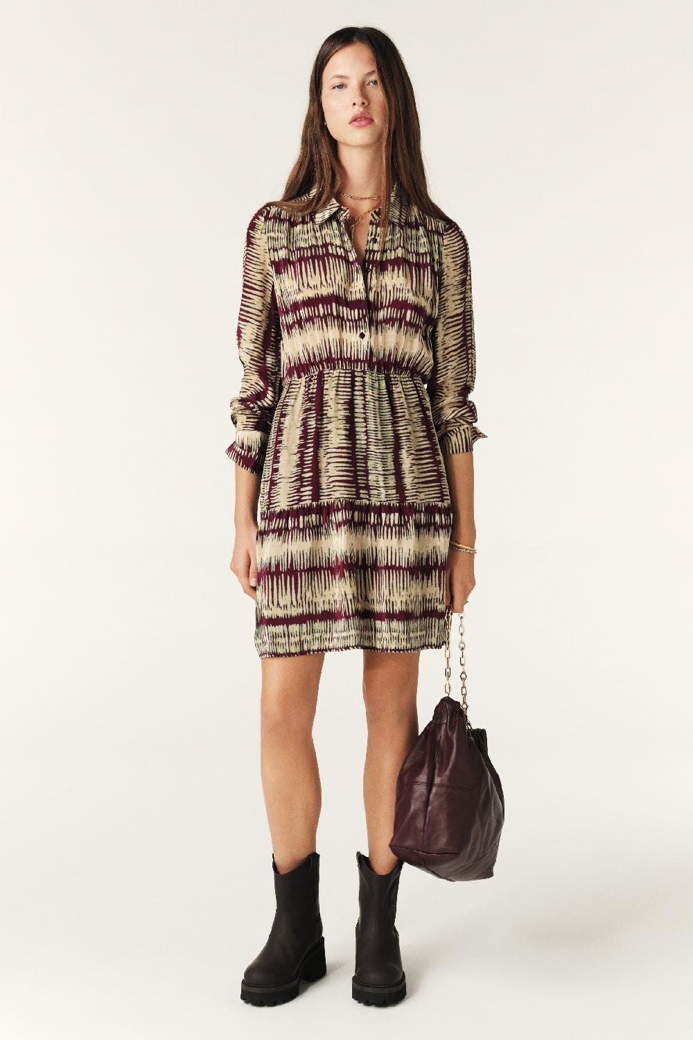 ba&sh Robe Courte ImpriméE Apoldie Rouge