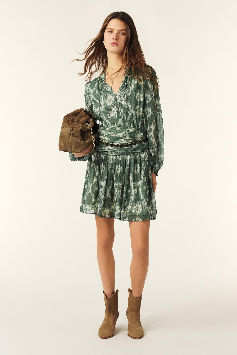 Ba&sh Robe Courte Minthe Kaki