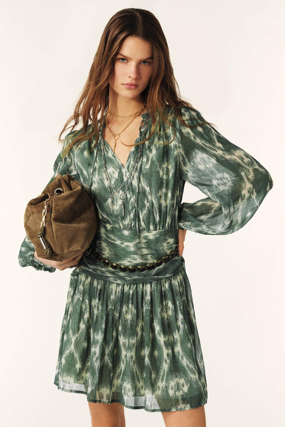 ba&sh Robe Courte Minthe Kaki