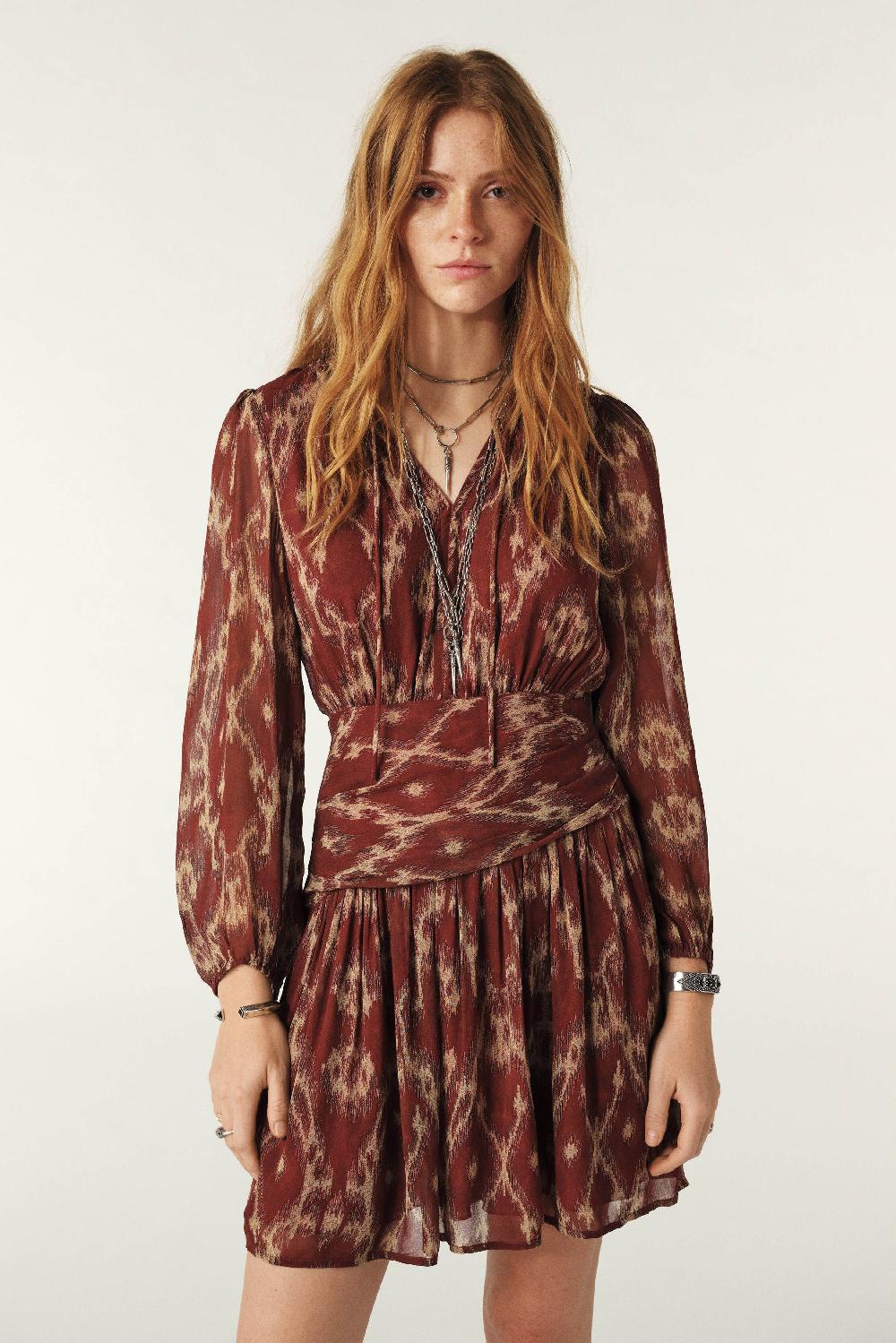 ba&sh Robe Courte Minthe Rouge