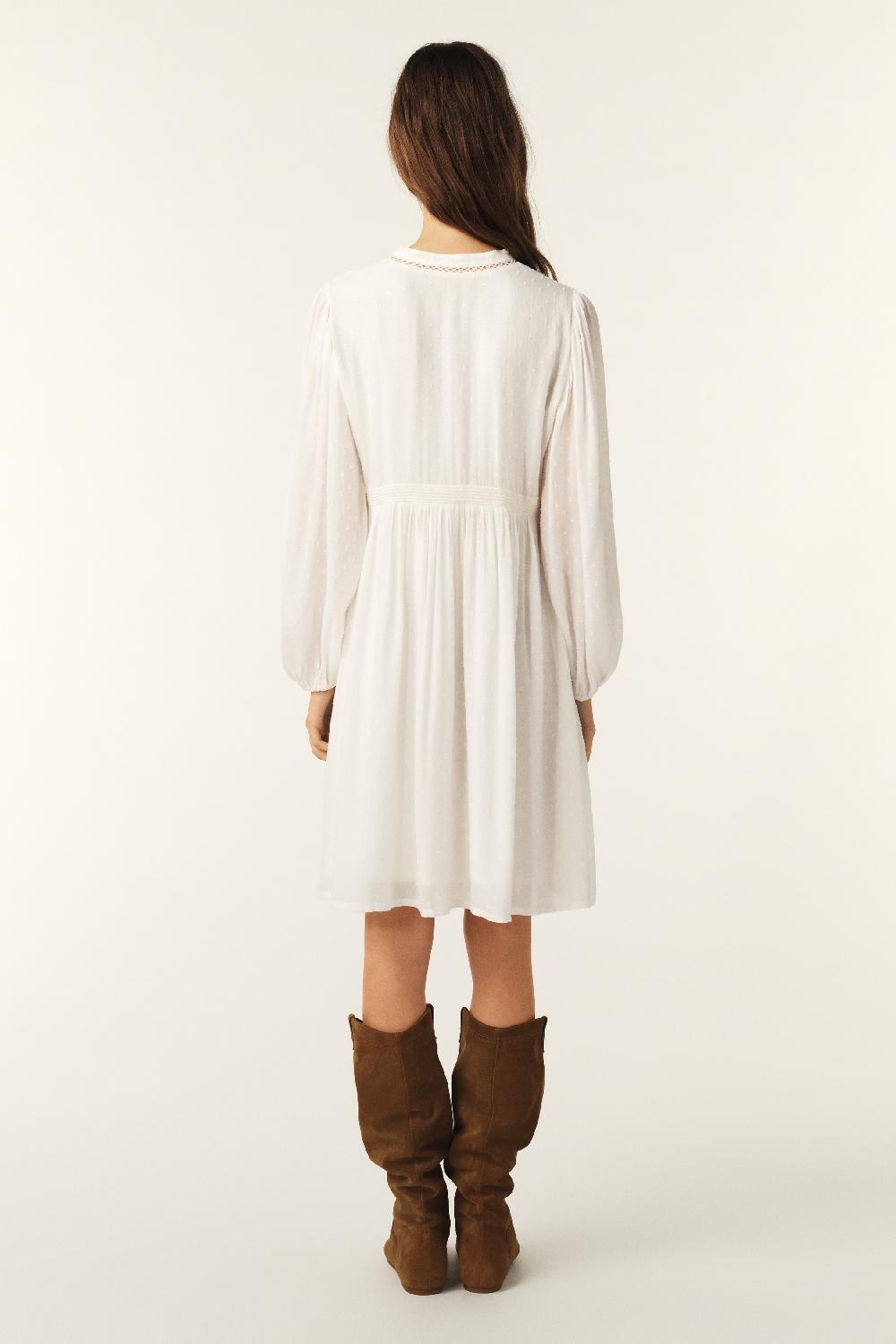 Ba&sh Robe Courte Petunia Blanc Ecru