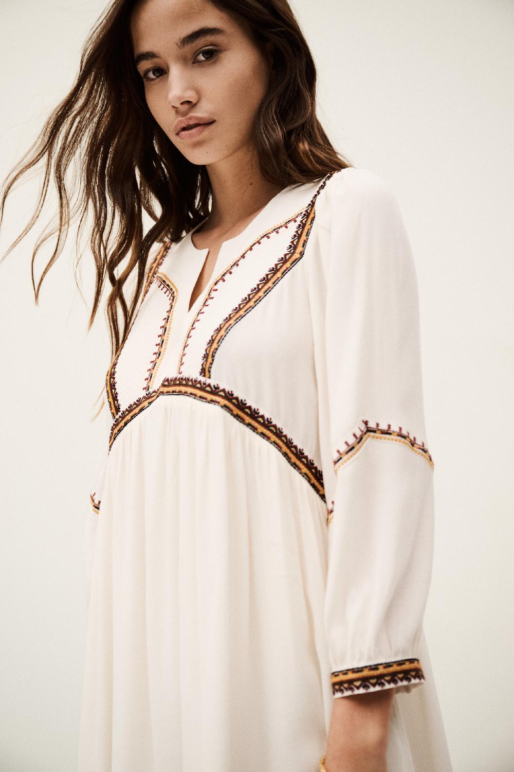 Ba&sh Robe Courte Tulsie Blanc Ecru