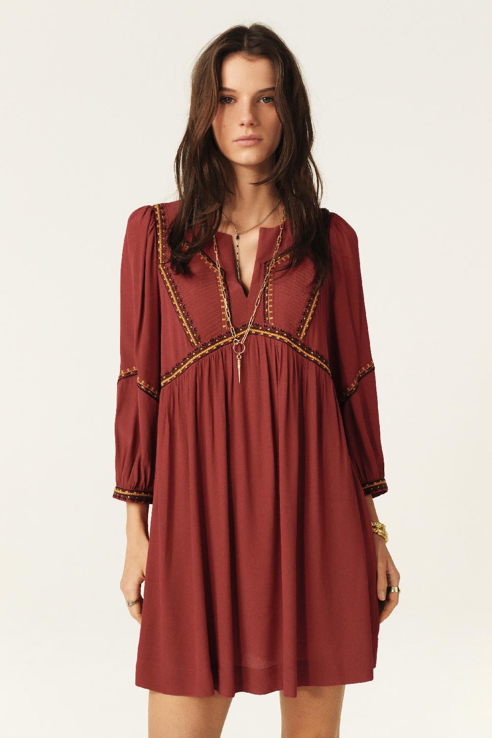 Ba&sh Robe Courte Tulsie Rouge