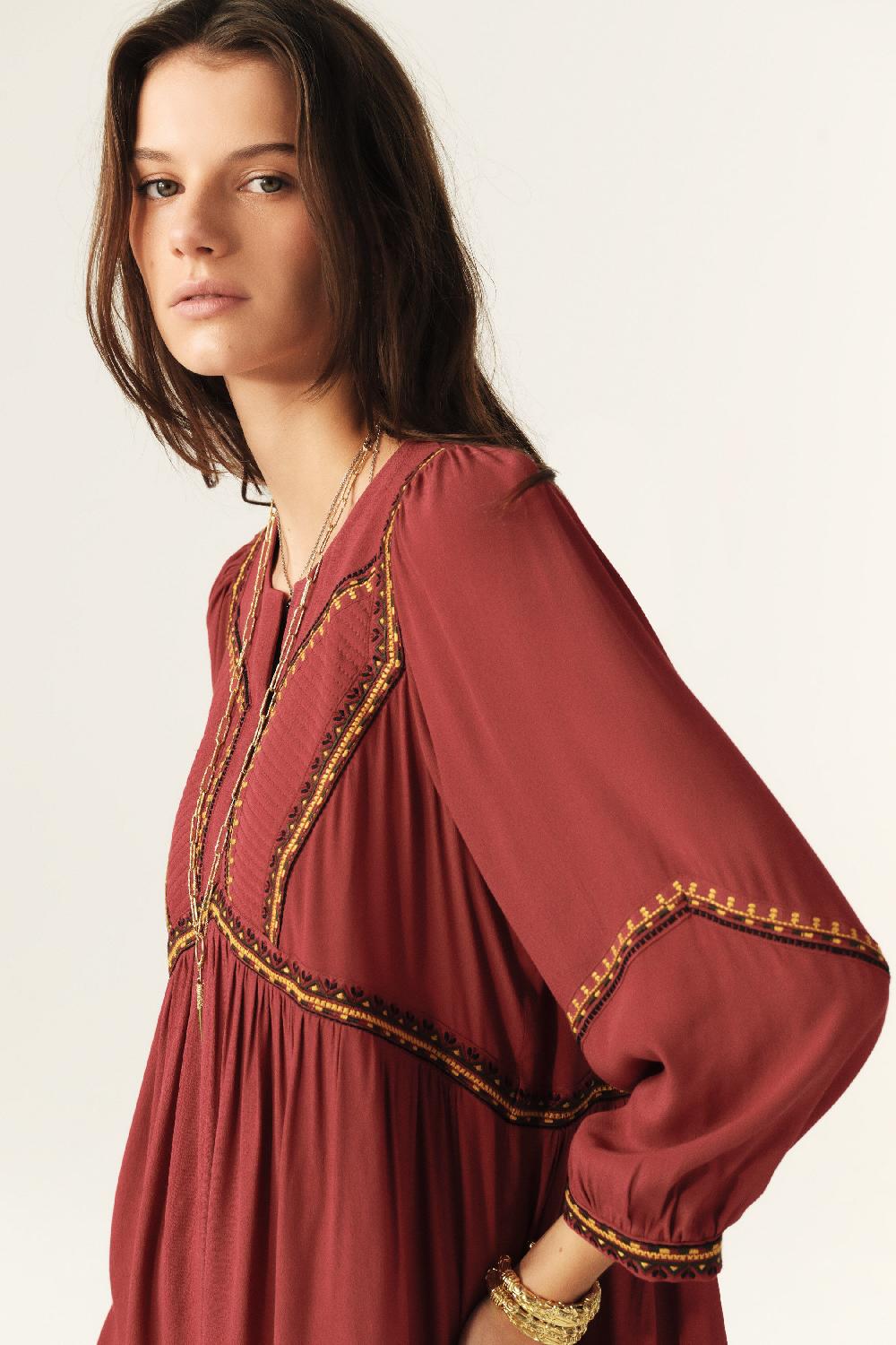 Ba&sh Robe Courte Tulsie Rouge