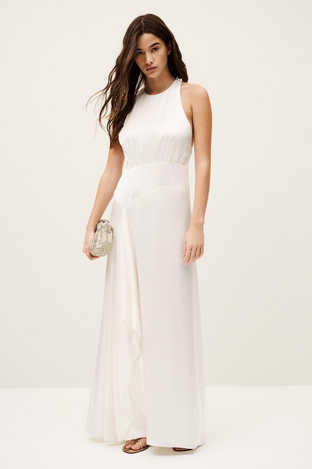 ba&sh Robe De SoiréE Gerry Blanc Ecru