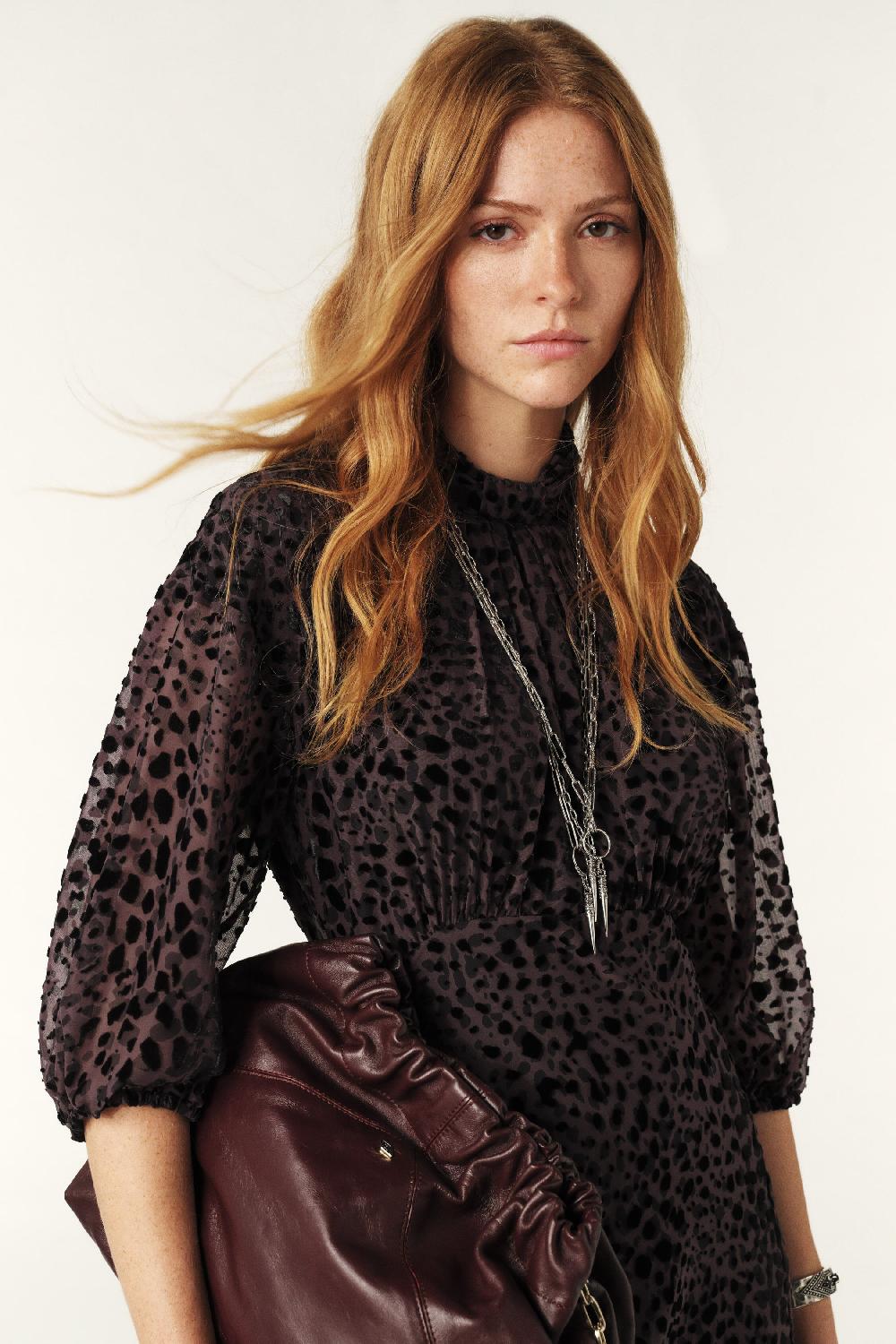 Ba&sh Robe Dos Ouvert Duny Prune