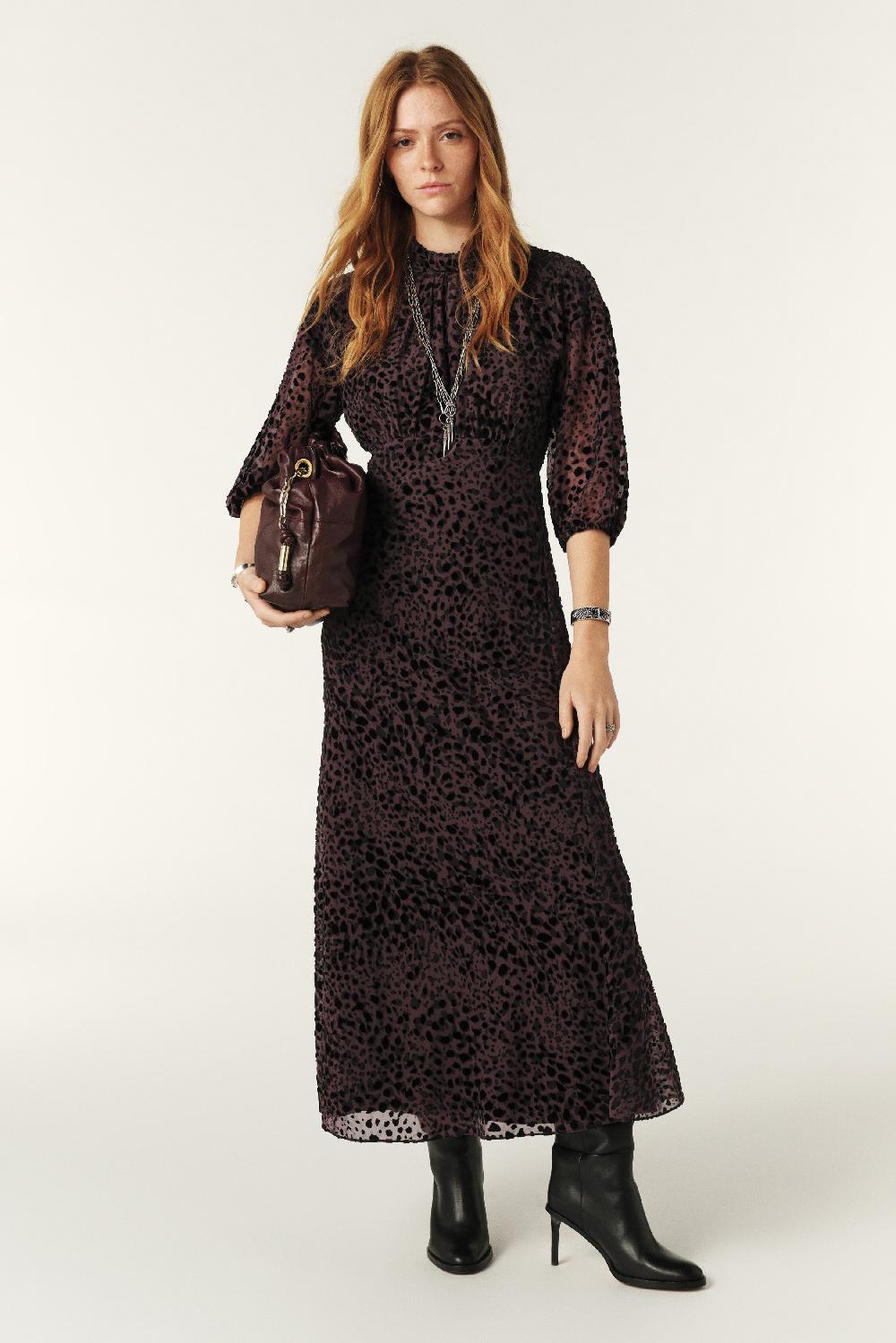 ba&sh Robe Dos Ouvert Duny Prune