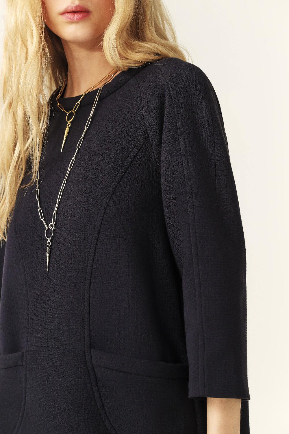 Ba&sh Robe Droite Molyna Bleu Nuit