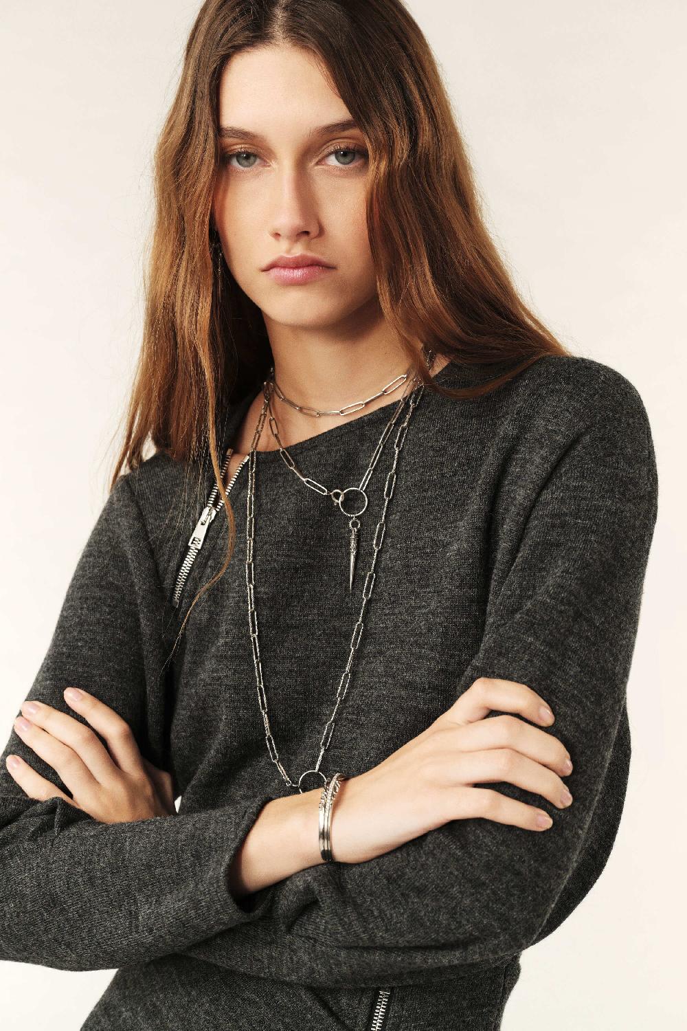 Ba&sh Robe En Laine Mimo Gris