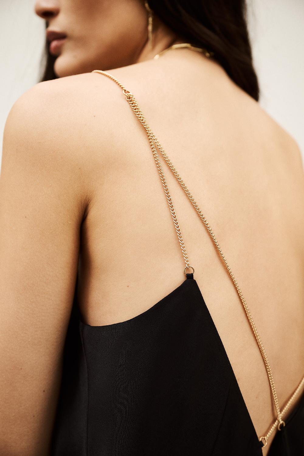 Ba&sh Robe Encolure V Chiara Noir