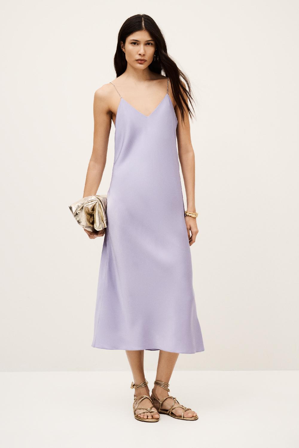 ba&sh Robe Fines Bretelles Chiara Violet