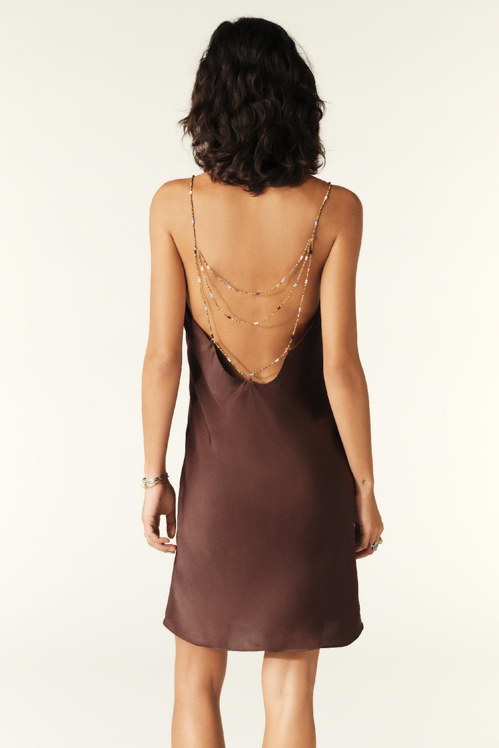 ba&sh Robe Inspiration Nuisette Clem Chocolat