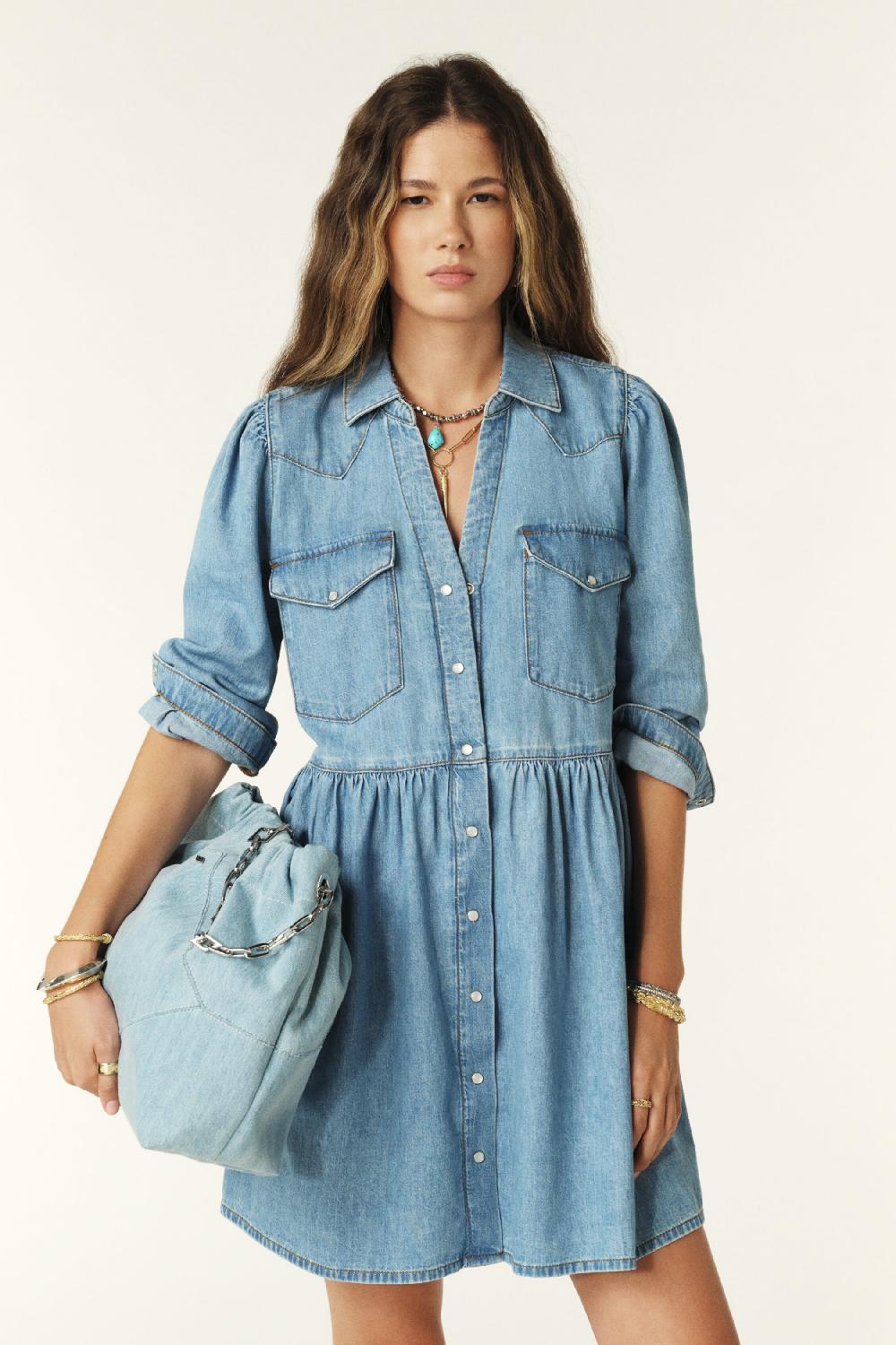 Ba&sh Robe Linona Bleu