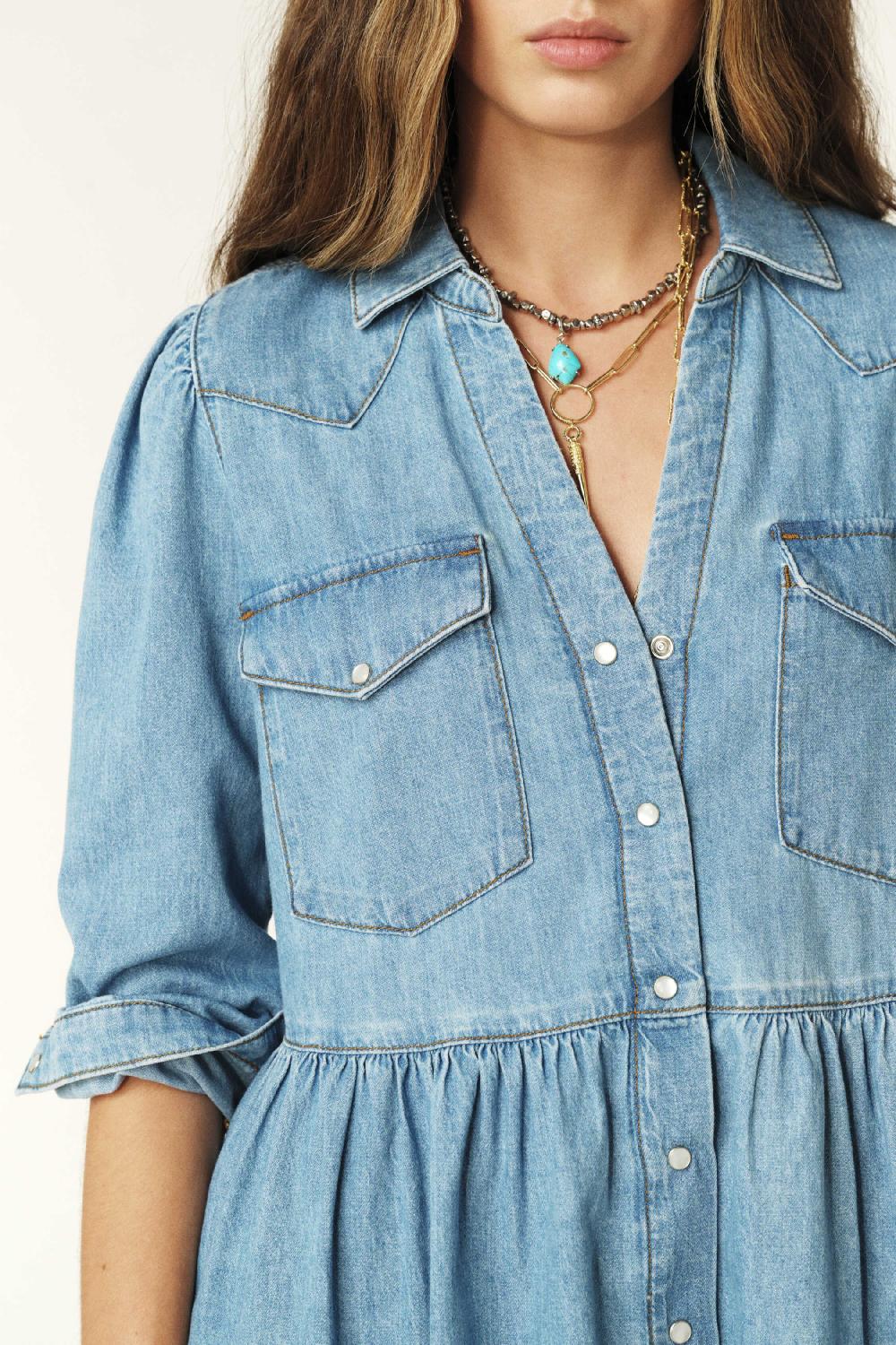 Ba&sh Robe Linona Bleu