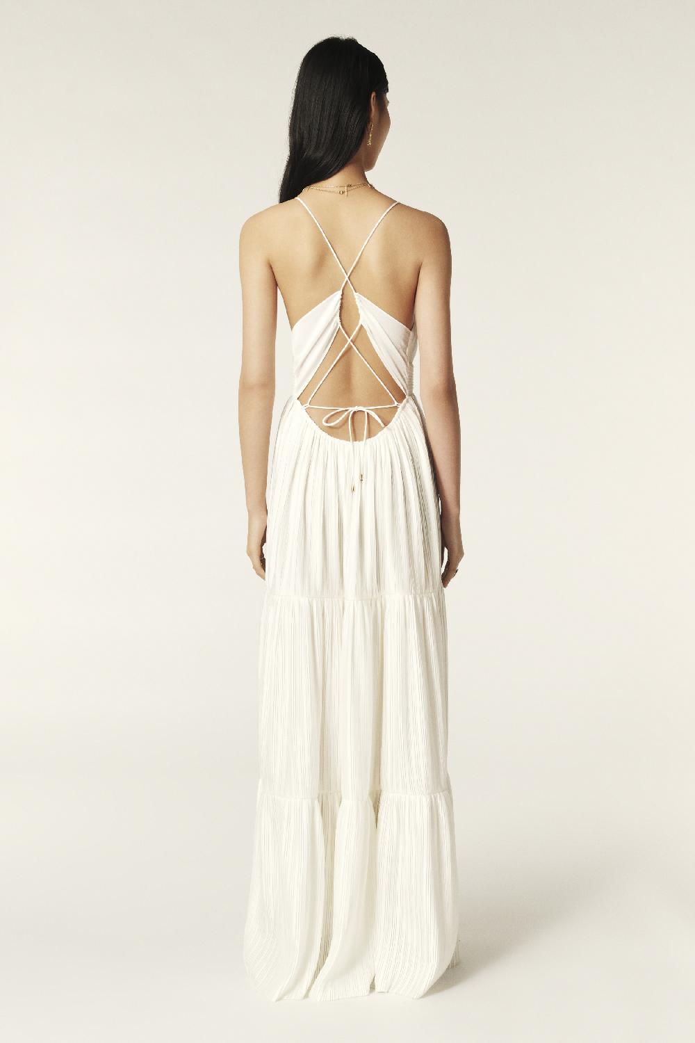 Ba&sh Robe Longue Bretelles Wasta Blanc