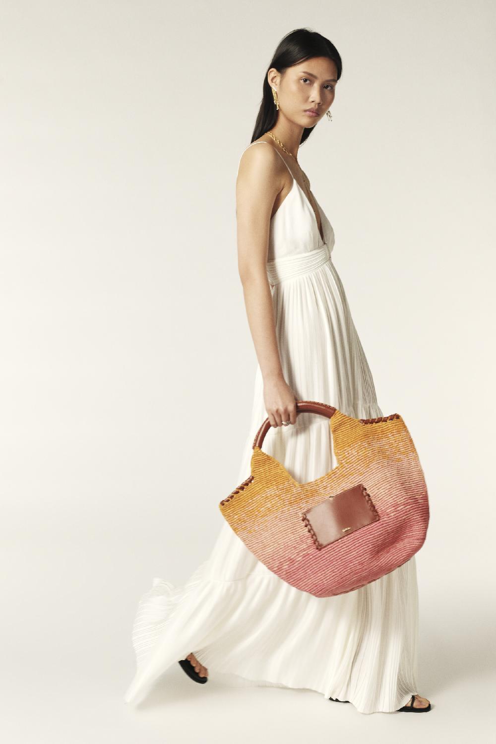 Ba&sh Robe Longue Bretelles Wasta Blanc