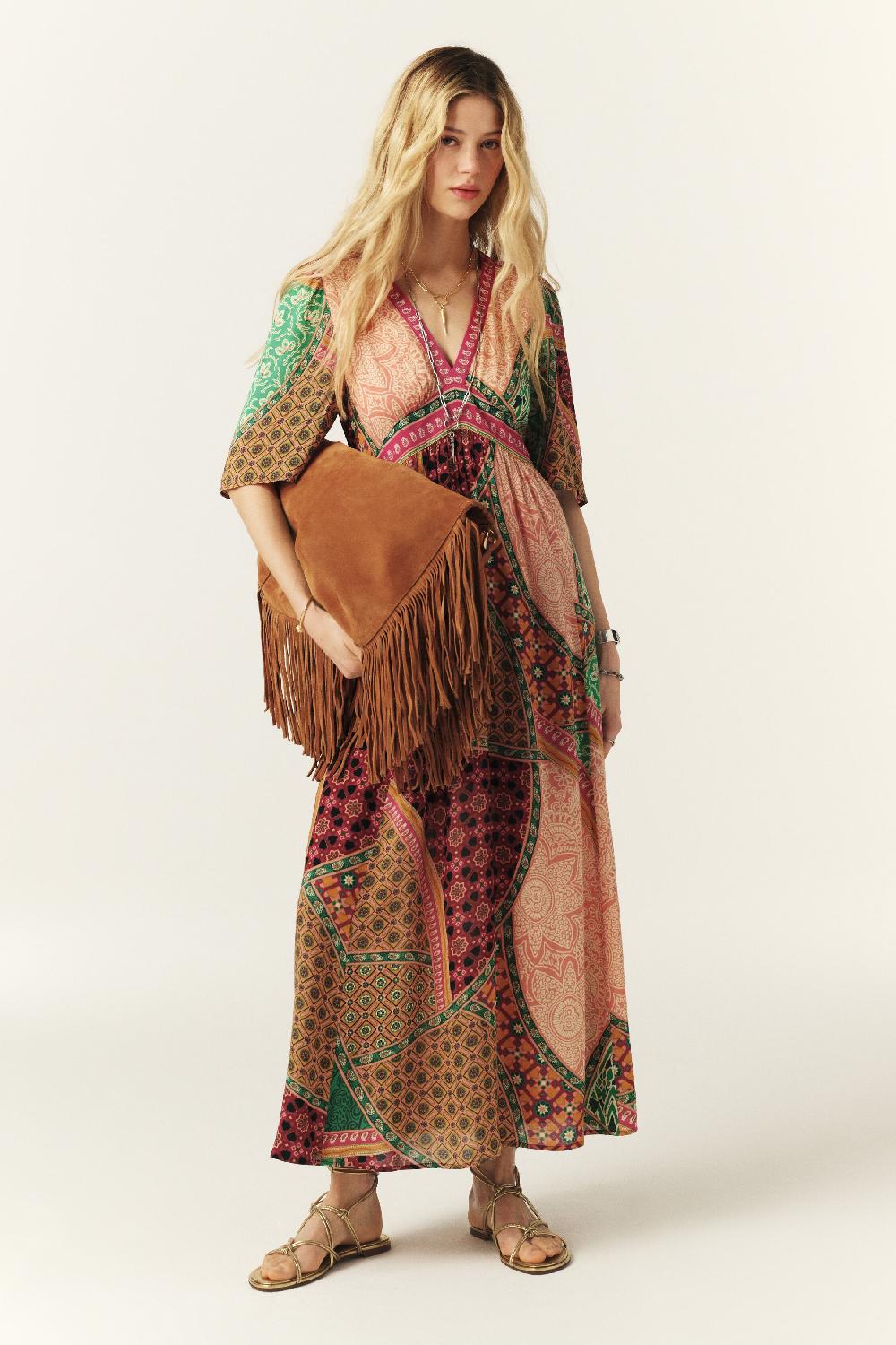 ba&sh Robe Longue Fanta Multi