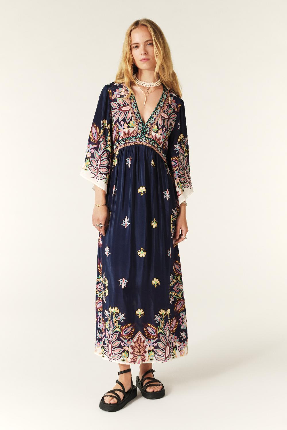 ba&sh Robe Longue Lufia Marine