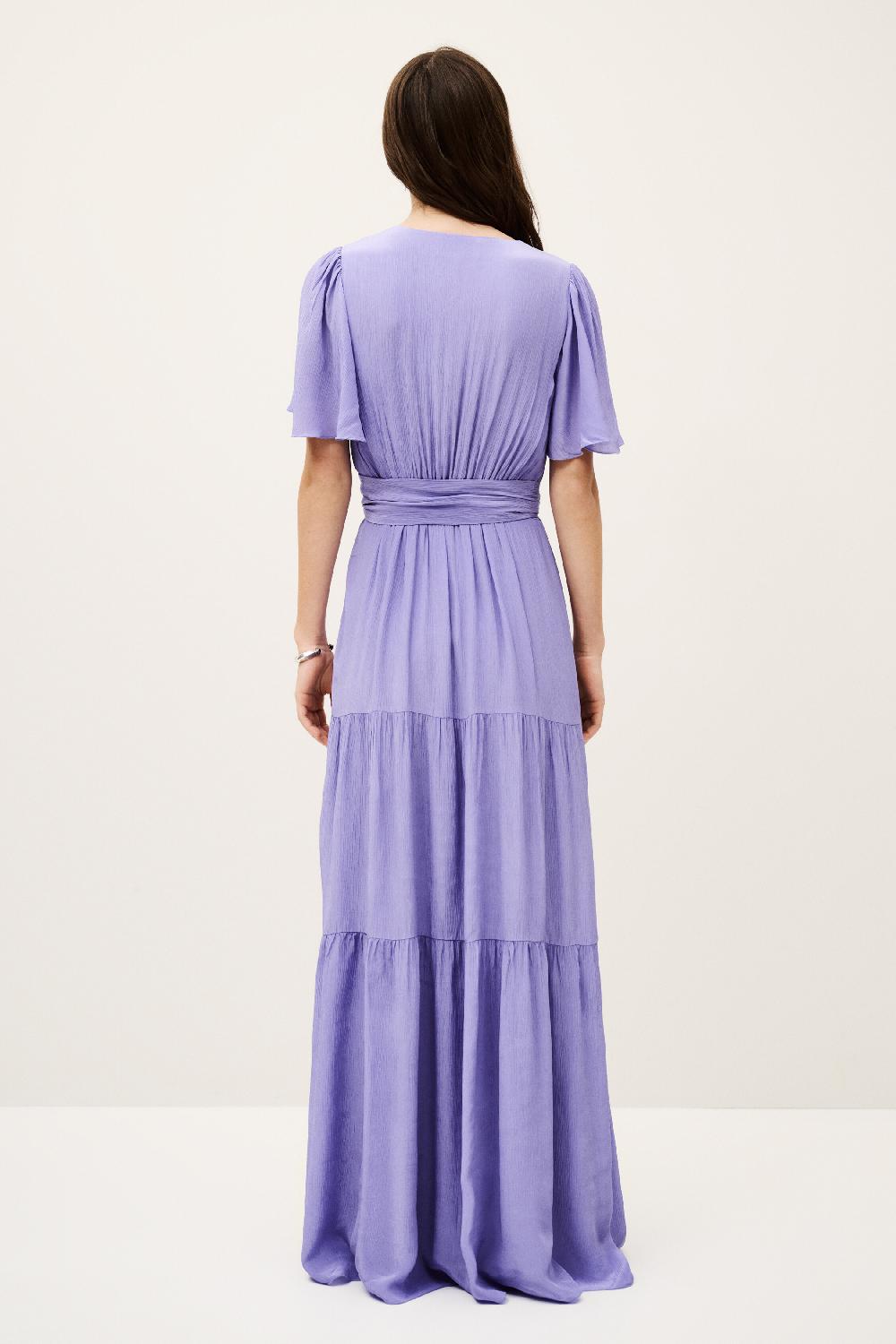 Ba&sh Robe Longue PlisséE Natalia Violet