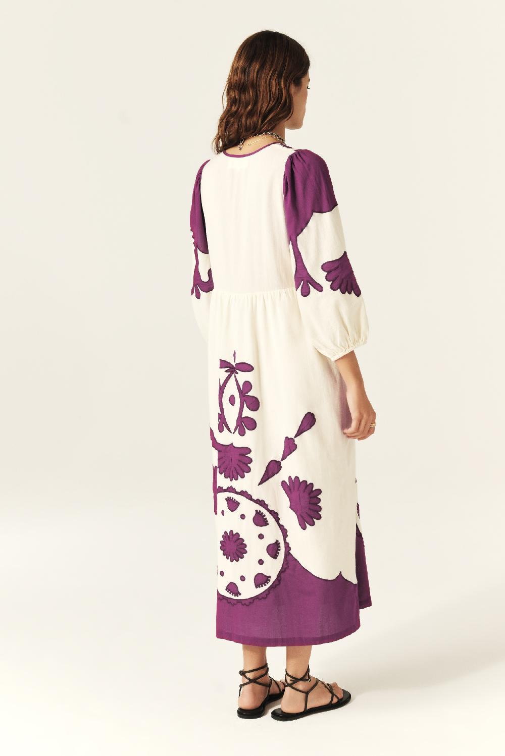 Ba&sh Robe Longue Tracy Blanc Ecru
