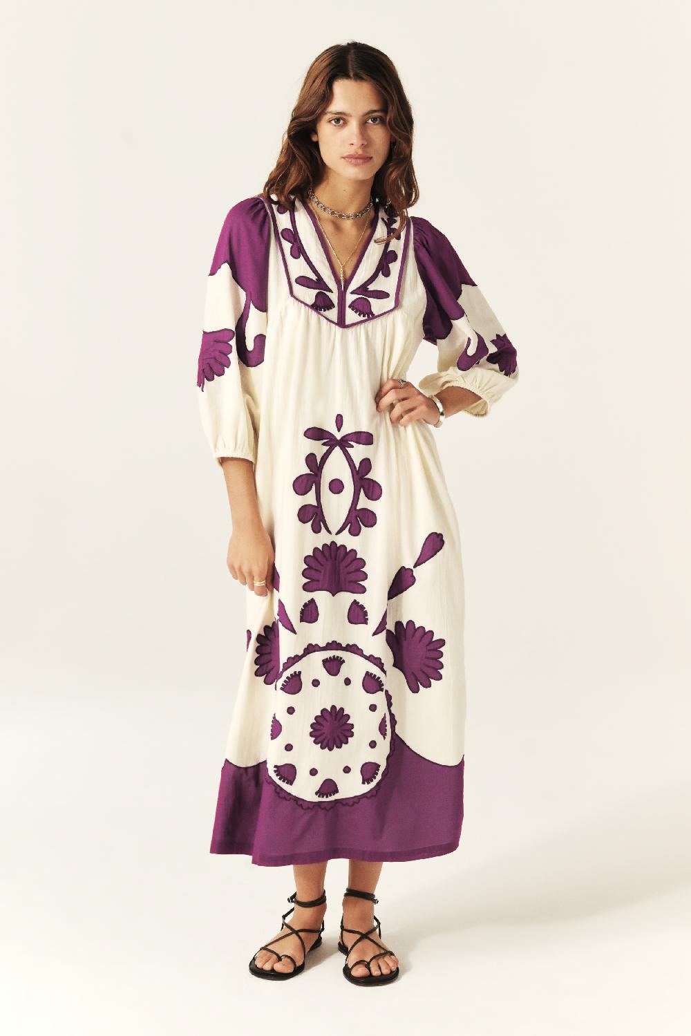 ba&sh Robe Longue Tracy Blanc Ecru