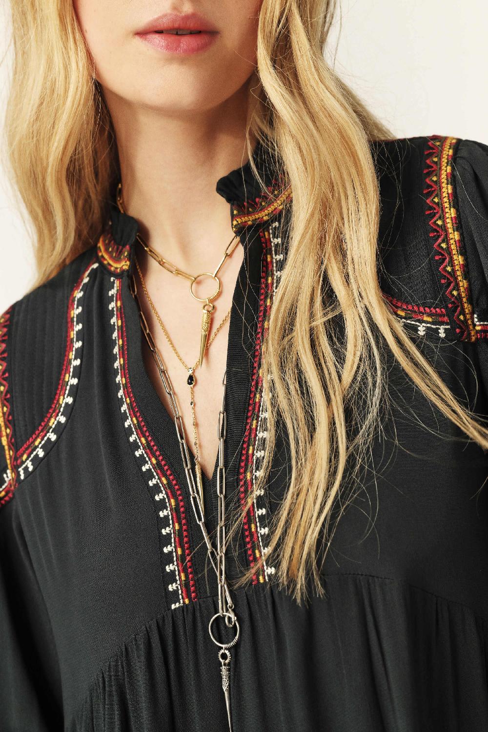 Ba&sh Robe Longue Tunia Carbone