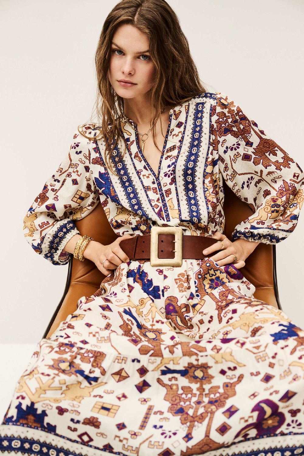 Ba&sh Robe Longue Valley Blanc Ecru