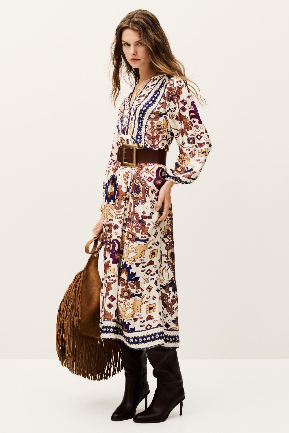 ba&sh Robe Longue Valley Blanc Ecru