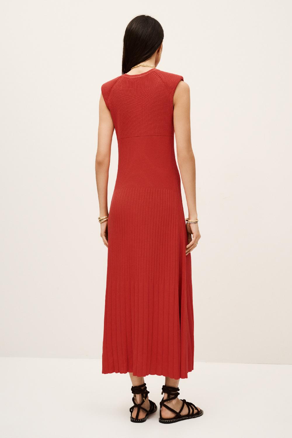 Ba&sh Robe Longueur Maxi Essie Rouge