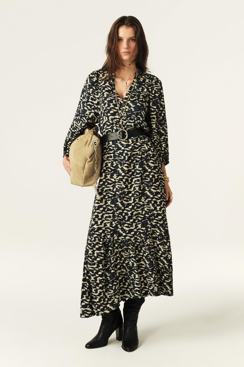 Ba&sh Robe Longueur Midaxi Agatha Bleu Nuit