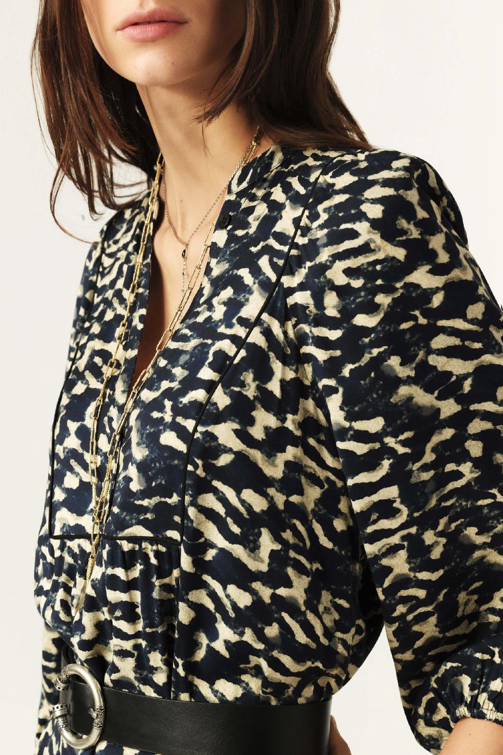 Ba&sh Robe Longueur Midaxi Agatha Bleu Nuit