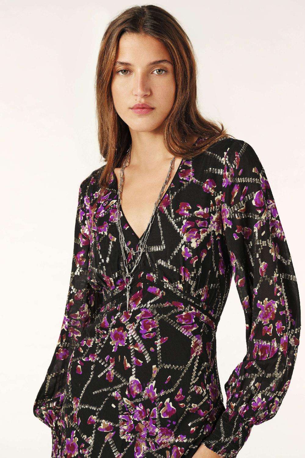 Ba&sh Robe Longueur Midaxi Desir Noir