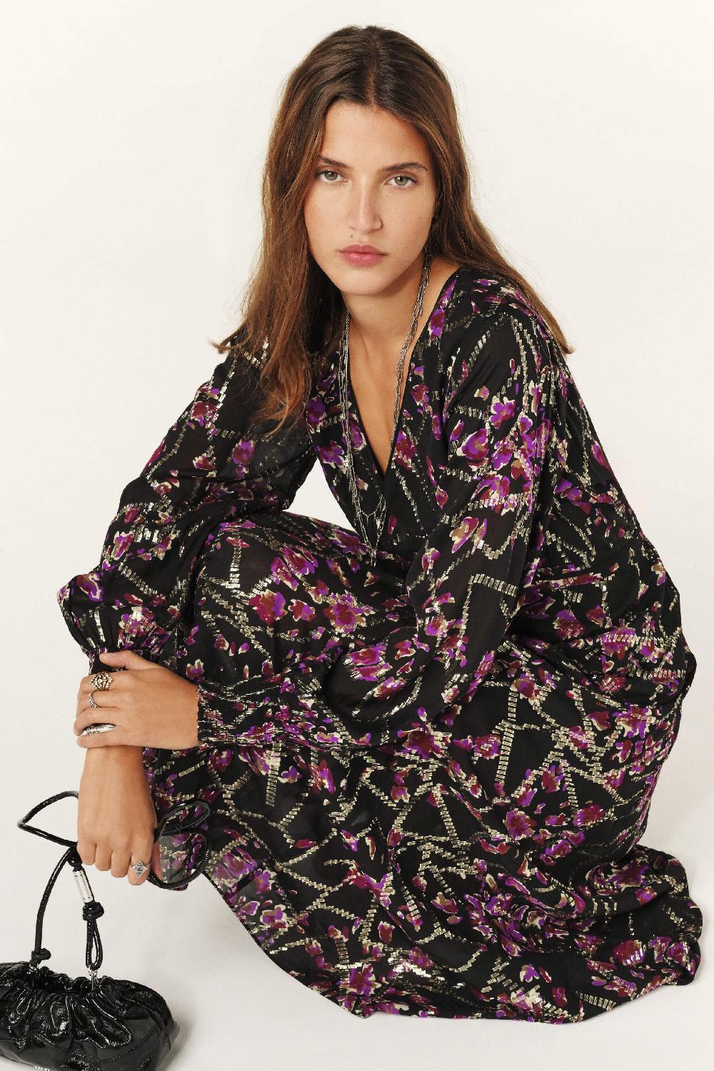 Ba&sh Robe Longueur Midaxi Desir Noir