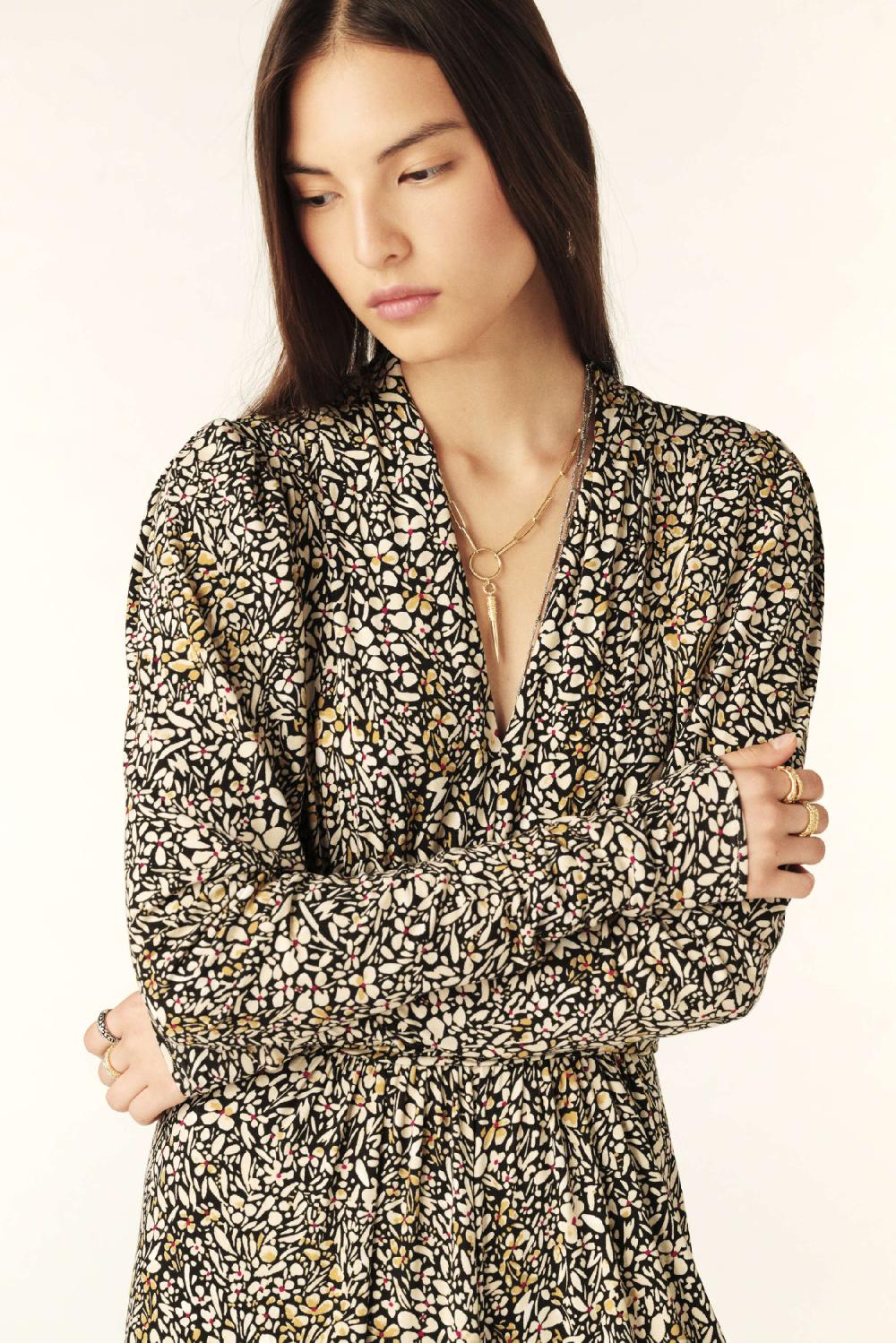 Ba&sh Robe Longueur Midaxi Seven Beige