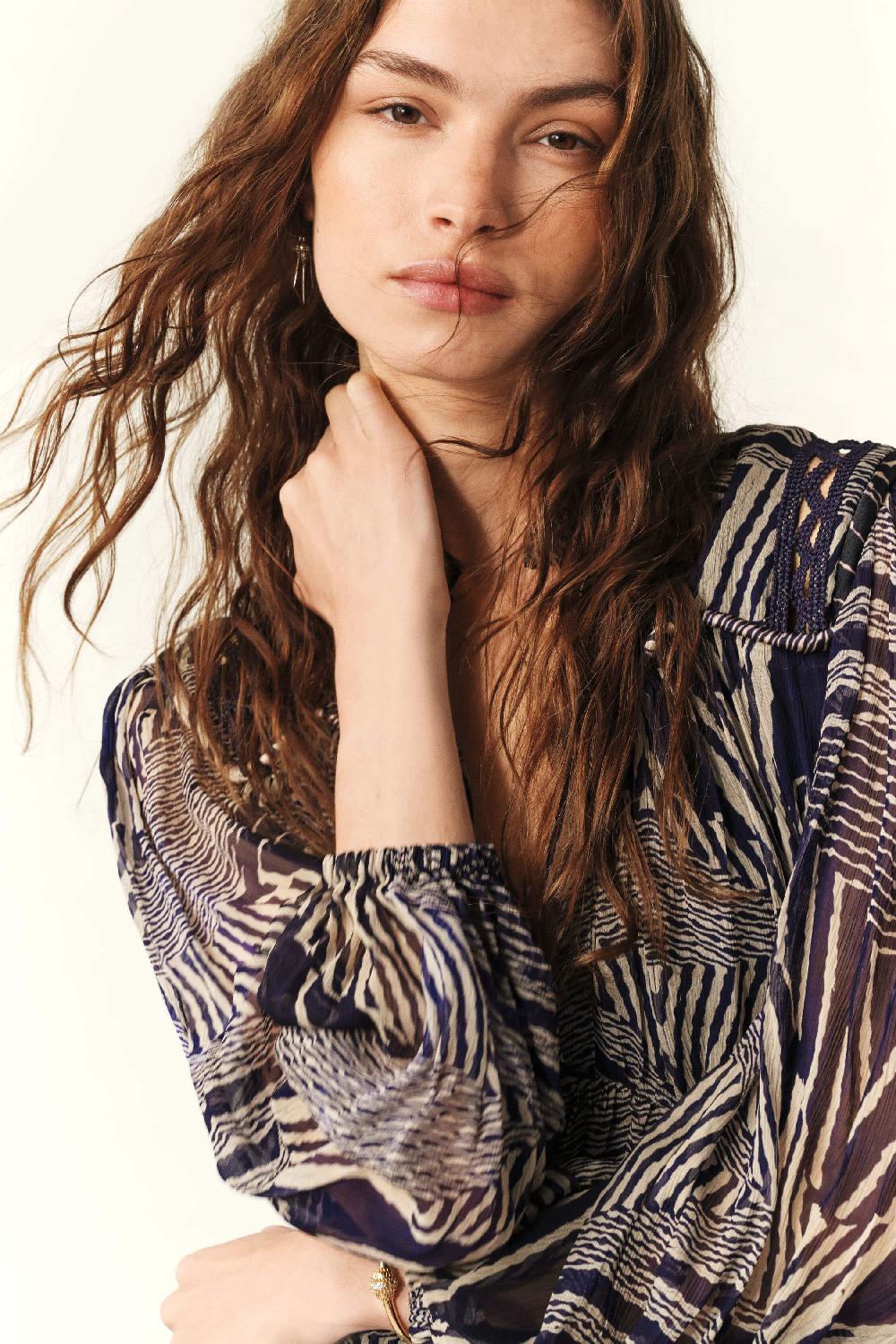 Ba&sh Robe Longueur Midi Antal Bleu Nuit