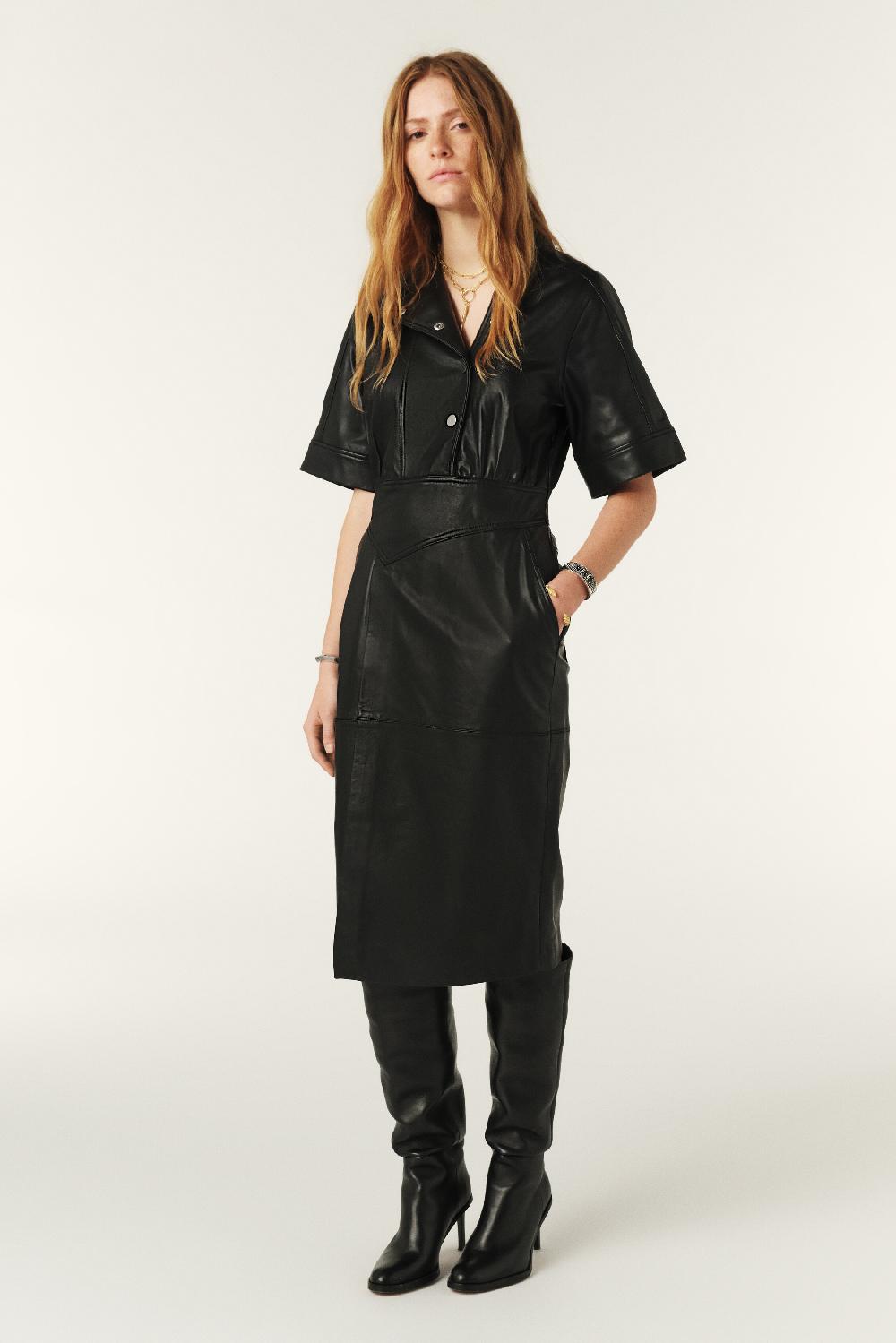 Ba&sh Robe Longueur Midi Aste Noir
