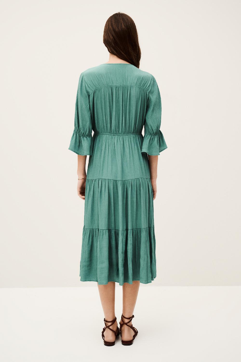 Ba&sh Robe Longueur Midi Hestia Vert