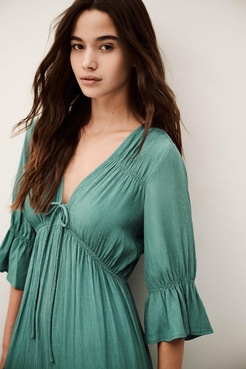 ba&sh Robe Longueur Midi Hestia Vert