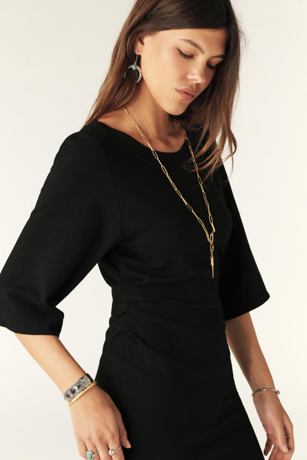 Ba&sh Robe Longueur Midi Ledzep Noir