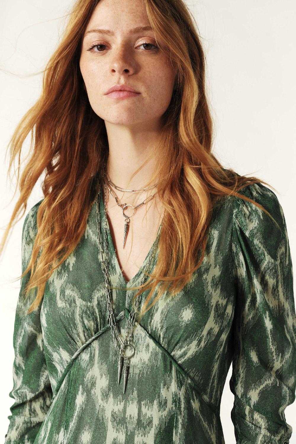 Ba&sh Robe Longueur Midi Matsa Kaki