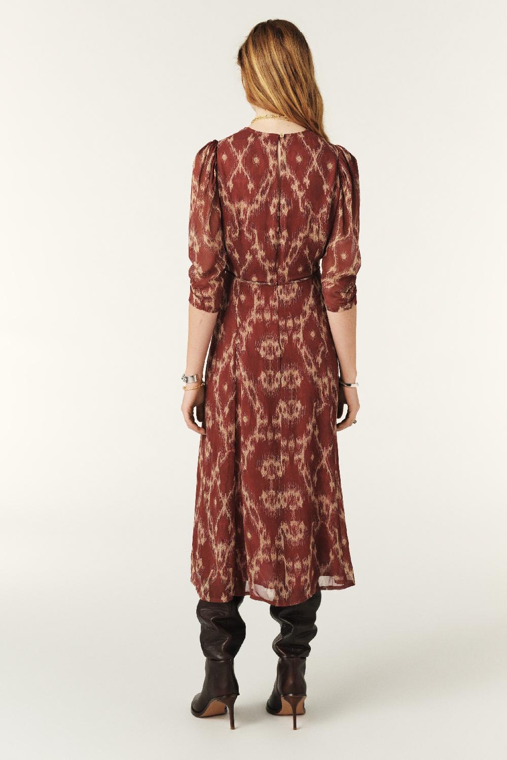 Ba&sh Robe Longueur Midi Matsa Rouge