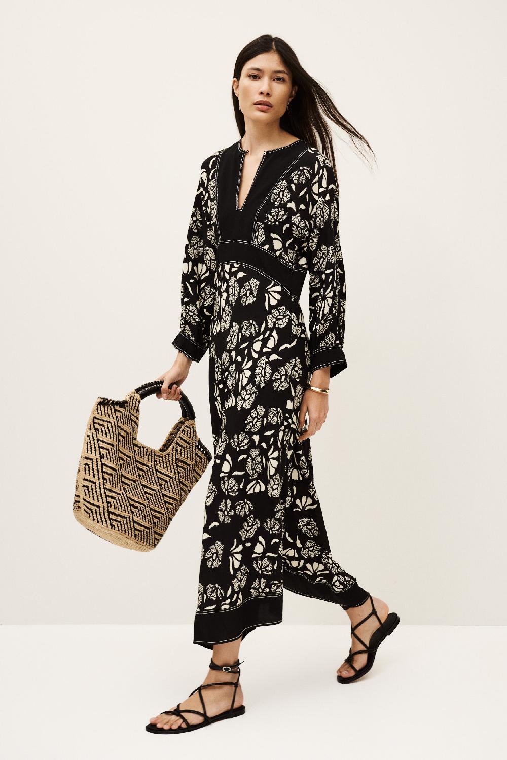 Ba&sh Robe Manches 3/4 Aude Noir