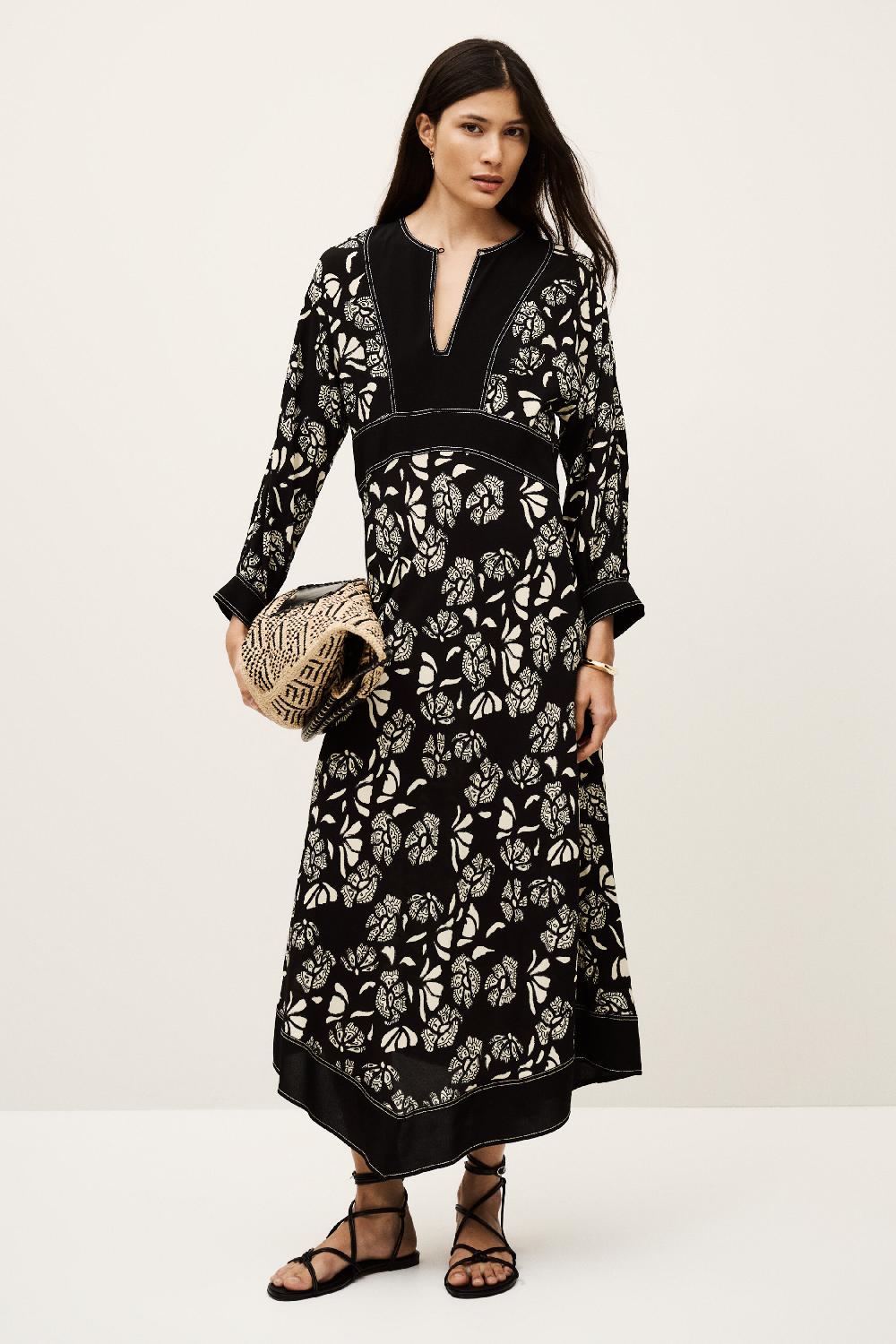 ba&sh Robe Manches 3/4 Aude Noir