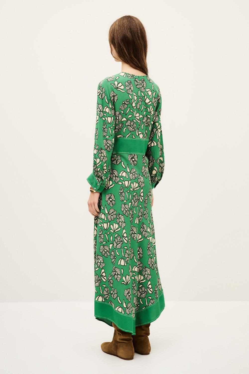 Ba&sh Robe Manches 3/4 Aude Vert